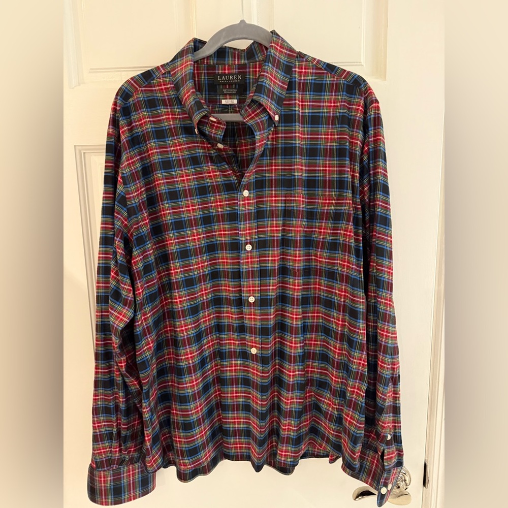 Ralph Lauren performance Red and Blue Plaid Button Down Shirt